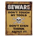 Clayre & Eef Text Sign 20x25 cm Yellow Iron Beware