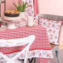 Clayre & Eef Tablecloth 150x150 cm White Red Cotton Square Apple
