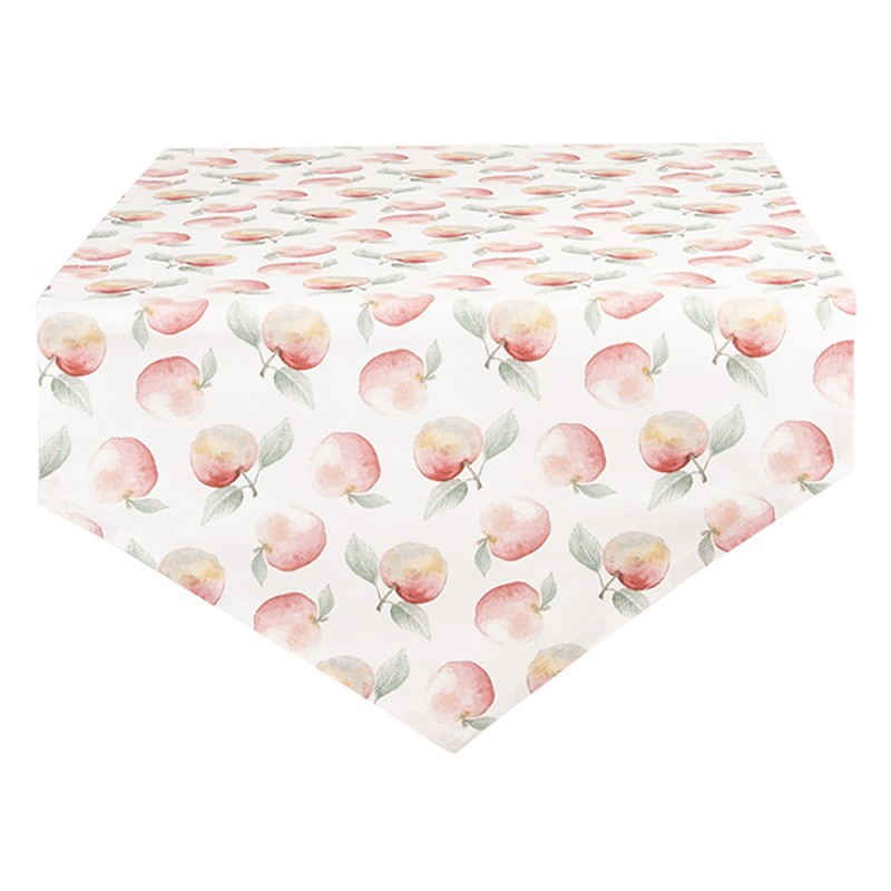 Clayre & Eef Table Runner 50x160 cm Red Green Cotton Apples