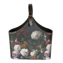 Clayre & Eef Women's Handbag 29x14x26 cm Black Paper Rectangle Flowers
