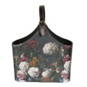 Clayre & Eef Handtas Dames  29x14x26 cm Zwart Papier Rechthoek Bloemen