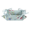 Clayre & Eef Bread Basket 35x35x8 cm Blue Green Cotton Flowers