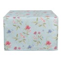 Clayre & Eef Table Runner 50x140 cm Blue Green Cotton Rectangle Flowers