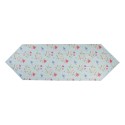 Clayre & Eef Table Runner 50x160 cm Blue Green Cotton Flowers