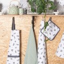 Clayre & Eef Kitchen Apron 70x85 cm Grey White Cotton Cats