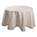 Clayre & Eef Nappe Ø 170 cm Beige Bleu Coton Rond Poulet et coq