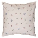 Clayre & Eef Cushion Cover 40x40 cm Beige Blue Cotton Square Chicken and Rooster