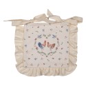 Clayre & Eef Kissenbezug für Stuhlkissen 40x40 cm Beige Blau Baumwolle Quadrat Huhn und Hahn