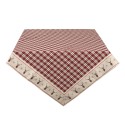 Clayre & Eef Tafelkleed  100x100 cm Rood Beige Katoen Vierkant Ruit Hert