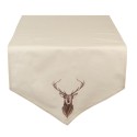 Clayre & Eef Table Runner 50x160 cm Beige Brown Cotton Deer