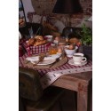 Clayre & Eef Tovaglia da tavolo 50x160 cm Beige Marrone  Cotone Cervo