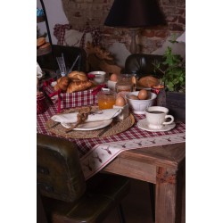 Clayre & Eef Chemin de table 50x160 cm Beige Marron Coton Cerf