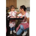 Clayre & Eef Kinderküchenschürze 48x56 cm Rot Rosa Baumwolle Cupcakes