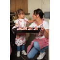 Clayre & Eef Tablier de cuisine pour enfants 48x56 cm Rouge Rose Coton Cupcakes