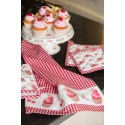 Clayre & Eef Pannenlap  20x20 cm Rood Wit Katoen Vierkant Cupcakes