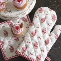 Clayre & Eef Pannenlap  20x20 cm Rood Wit Katoen Vierkant Cupcakes