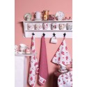 Clayre & Eef Tea Towel  Ø 80 cm Red White Cotton Round Cupcakes