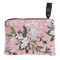Clayre & Eef Ladies' Toiletry Bag 26x18 cm Pink Synthetic Rectangle Flowers