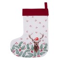 Clayre & Eef Christmas Stocking Christmas Stocking 30x40 cm White Red Cotton