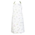 Clayre & Eef Kitchen Apron 70x85 cm White Green Cotton Flowers