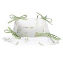 Clayre & Eef Cestino del pane 35x35x8 cm Bianco Verde  Cotone