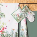 Clayre & Eef Tablecloth 150x150 cm White Green Cotton Square Jungle Botanics