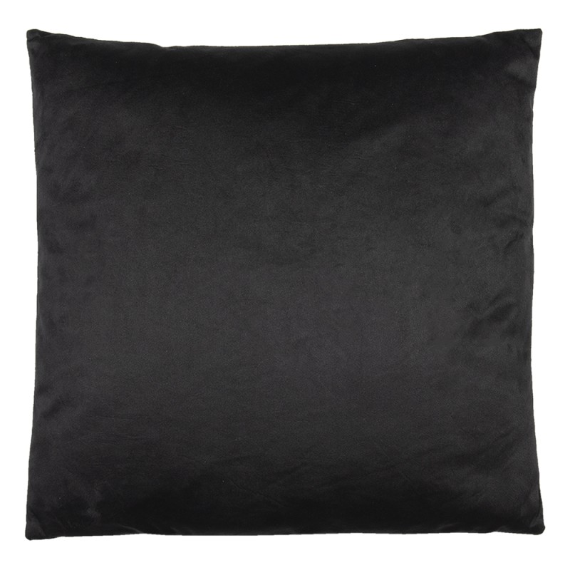 Clayre & Eef Coussin décoratif 45x45 cm Noir Rose Synthétique Carré Branches en fleurs