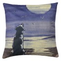 Clayre & Eef Cushion Cover 43x43 cm Blue Grey Polyester Square Dog