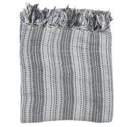 Clayre & Eef Throw Blanket 125x150 cm Grey Cotton