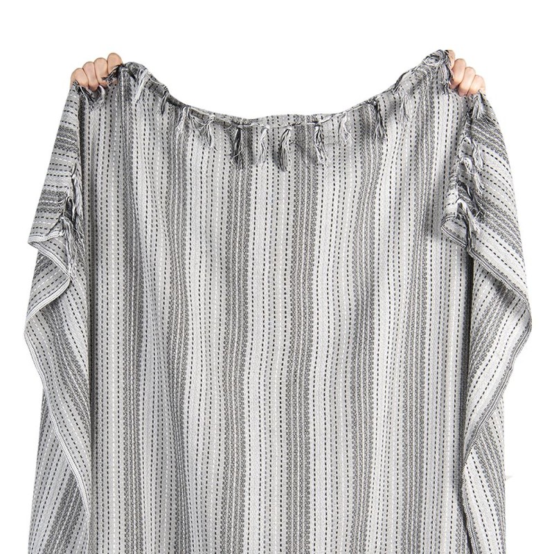 Clayre & Eef Throw Blanket 125x150 cm Grey Cotton