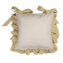 Clayre & Eef Chair Cushion Cover 40x40 cm Beige Yellow Cotton Square Lemon