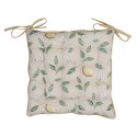 Clayre & Eef Stoelkussen Foam  40x40x4 cm Beige Geel Katoen Vierkant Citroen