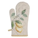 Clayre & Eef Oven Mitt 18x30 cm Beige Yellow Cotton Lemon