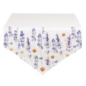 Clayre & Eef Tischläufer 50x160 cm Weiß Grün Baumwolle Lavendel