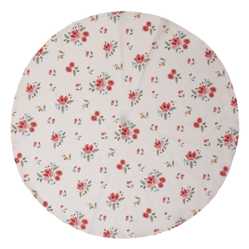 Clayre & Eef Asciugamani da cucina Ø 80 cm Beige Cotone Rotondo Rose