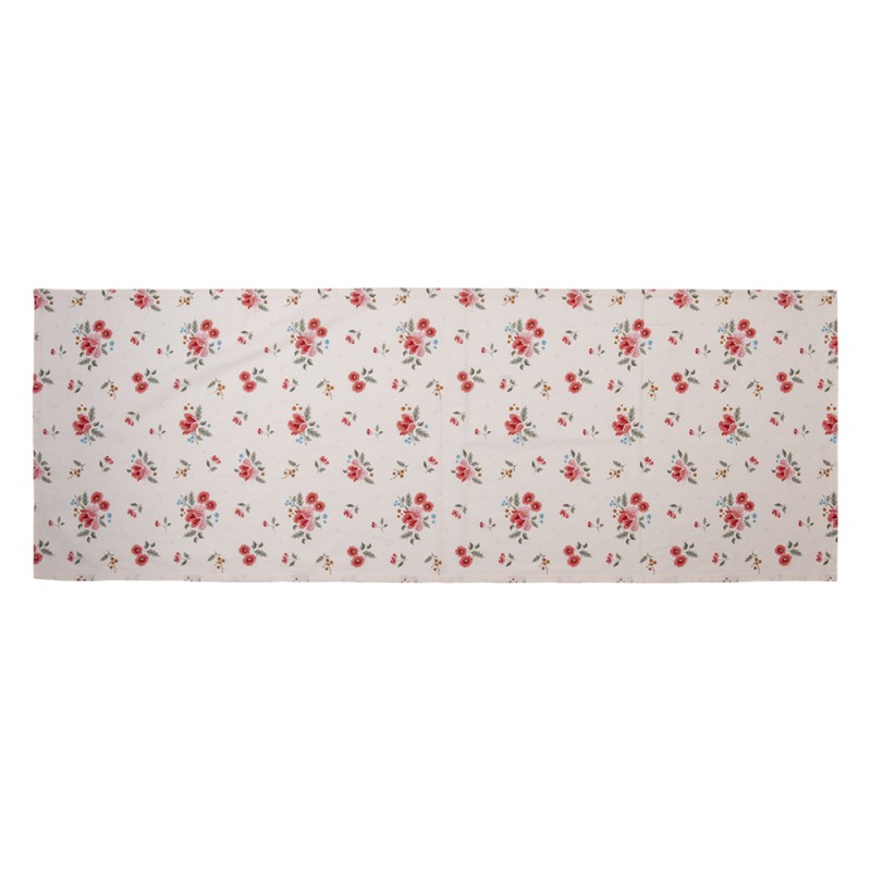 Clayre & Eef Chemin de table 50x140 cm Beige Coton Rectangle Roses