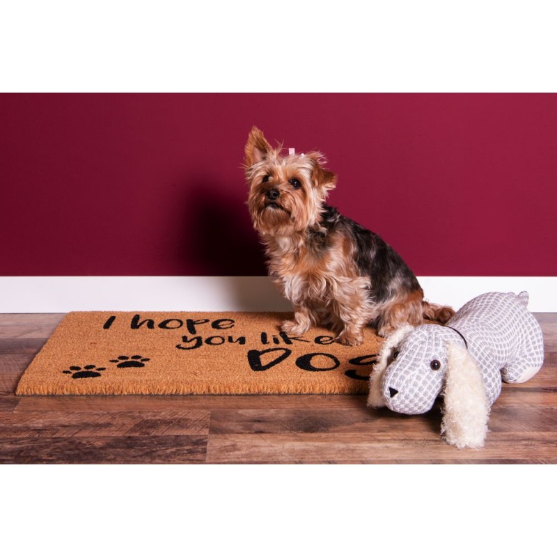 Paillasson En Fibre De Coco Relaxdays 'Hope You Like Dogs' - 40x60 Cm, Antidérapant PVC, Pour Intérieur/extérieur