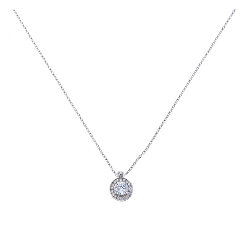 Melady 925 Silver Necklace Silver colored Metal Round