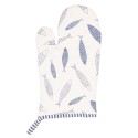 Clayre & Eef Oven Mitt 16x30 cm Blue White Cotton Fishes