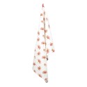 Clayre & Eef Tea Towel  50x70 cm White Red Cotton Rectangle Poppy