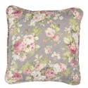 Clayre & Eef Cushion Cover 40x40 cm Grey Green Polyester Cotton Square