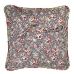 Clayre & Eef Housse de coussin 40x40 cm Gris Vert Polyester Coton Carré