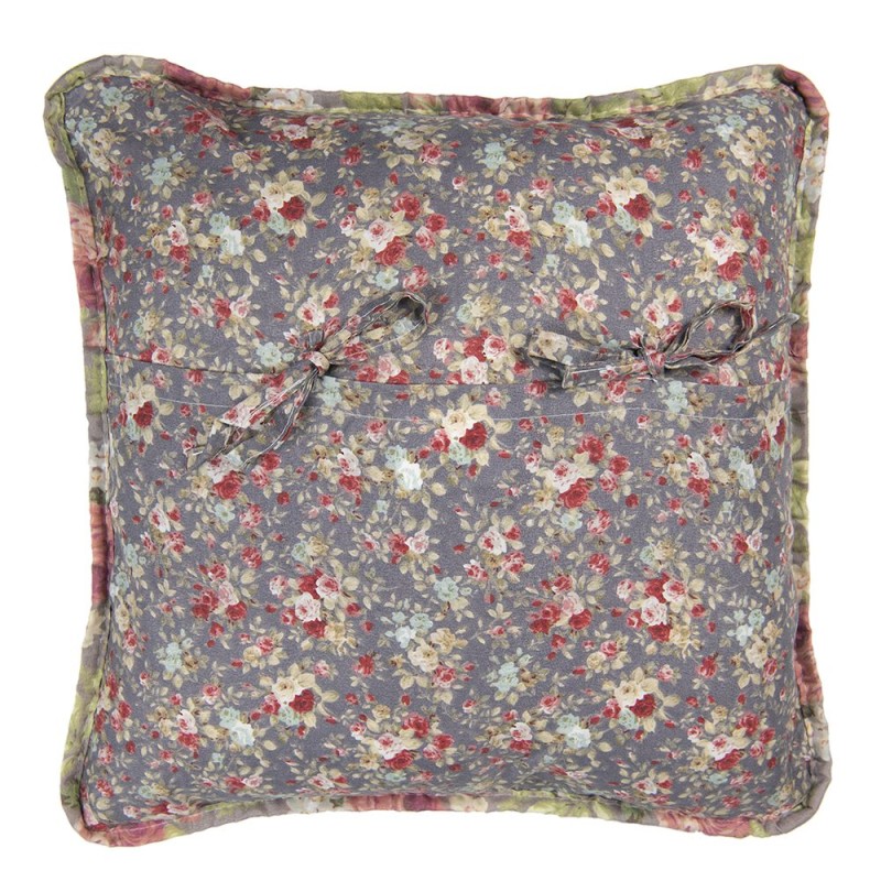 Clayre & Eef Kissenbezug 40x40 cm Grau Grün Polyester BaumWolle Quadrat