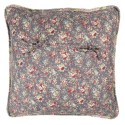 Clayre & Eef Cushion Cover 50x50 cm Grey Green Polyester Cotton Square Flowers