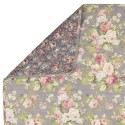 Clayre & Eef Couvertures 2-persoons Gris Vert Polyester Coton Rectangle Fleurs