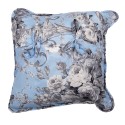 Clayre & Eef Cushion Cover 40x40 cm Blue Polyester Square Flowers