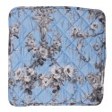 Clayre & Eef Housse de coussin 40x40 cm Bleu Polyester Carré Fleurs