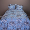 Clayre & Eef Cushion Cover 40x40 cm Blue Polyester Square Flowers