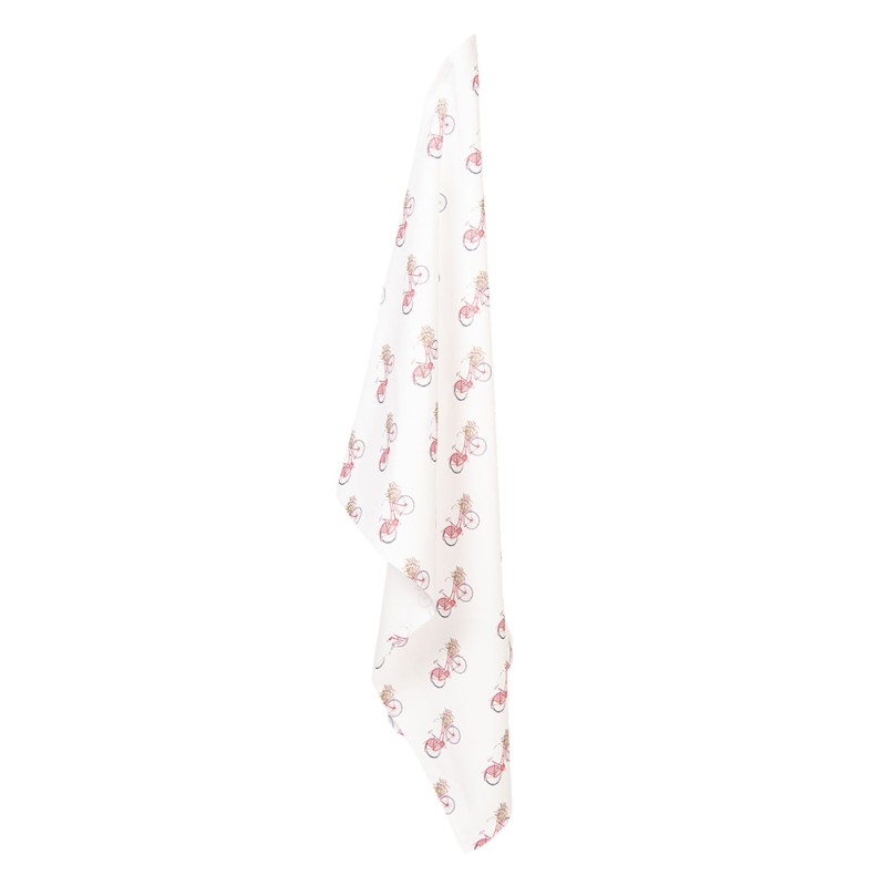 Clayre & Eef Tea Towel 50x70 cm Red White Cotton Bicycle