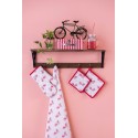 Clayre & Eef Theedoek  50x70 cm Rood Wit Katoen Fiets